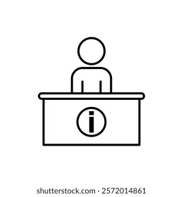 Help desk information icon in liner stroke style