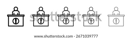 Help desk information icon logo in stroke lines collection