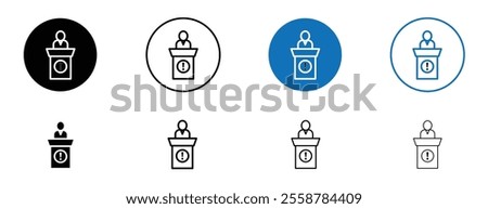 Help desk information icon set in black and blue colors