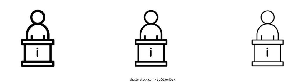 Help desk information icon in tree different line stroke sizes.