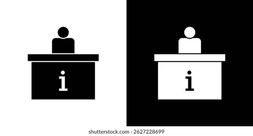 Vetor de ícone de informações de help desk, ilustração sólida, pictograma