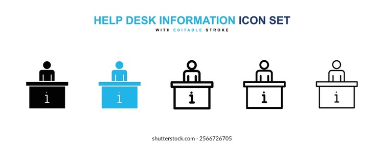 Help desk information icons vector collection pack.