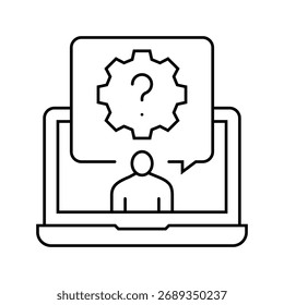 Symbolvektor der Helpdesk-Informationszeile. Informationsschild des Helpdesks. isoliertes Kontursymbol, schwarze Illustration