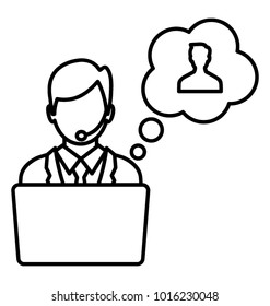 
Help desk Line icon, call center
