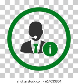 Help Desk Manager icon. Vector illustration style is flat iconic bicolor symbol, green and gray colors, transparent background. Designed for web and software interfaces.