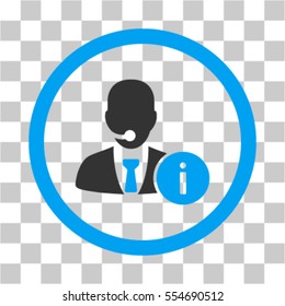 Help Desk Manager vector icon. Illustration style is flat iconic bicolor blue and gray symbol on a transparent background.