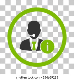 Help Desk Manager vector pictograph. Illustration style is flat iconic bicolor eco green and gray symbol on a transparent background.
