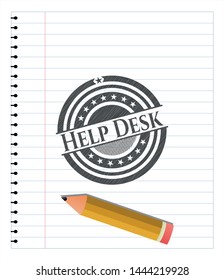 Help Desk penciled. Vector Illustration. Detailed.