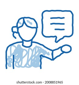 help desk representative sketch icon vector. Hand drawn blue doodle line art help desk representative sign. isolated symbol illustration