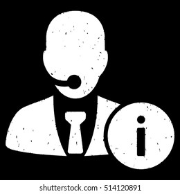 Help Desk rubber seal stamp watermark. Icon vector symbol with grunge design and corrosion texture. Scratched white ink sign on a black background.