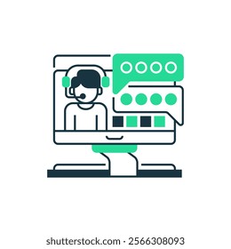 Help Desk Two Tone Color Icon. linear style sign for mobile concept and web design. Outline vector icon.