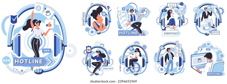 Help desk vector illustration. Assistance is just call away at help desk, where network solutions meet customer needs The help desk concept thrives on synergy technology, service, and professional