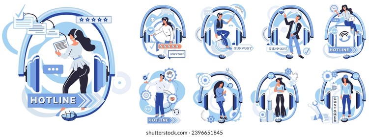 Ilustración vectorial del escritorio de ayuda. El servicio de asistencia es un servicio de información de ángeles guardianes, que garantiza unas operaciones en línea fluidas En el vasto ciberespacio, el servicio de asistencia actúa como modelo de asistencia profesional