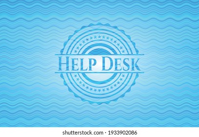 Help Desk water wave badge. Vector Illustration. Detailed. 
