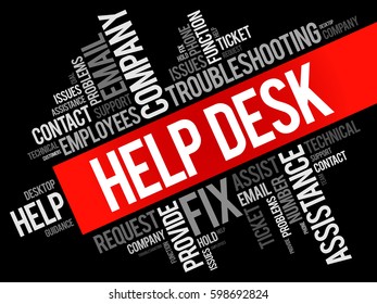 Help Desk word cloud collage, business concept background