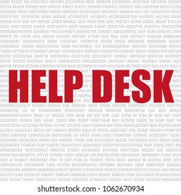 help desk word cloud, vector background