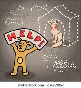 Help! Dogs and cats need a home and food.