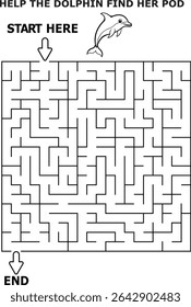 Help the dolphin find her pod maze activity for kids