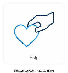 Help And Donation Icon Concept