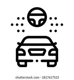 ayuda para el vector de iconos del coche de conducción. ayuda para la señalización del coche. ilustración de símbolo de contorno aislado