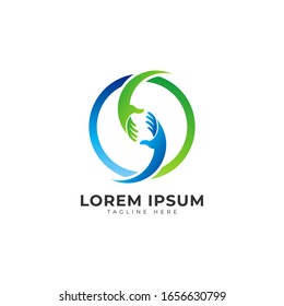 Help Each Other with Hand Logo Vector Icon Illustration