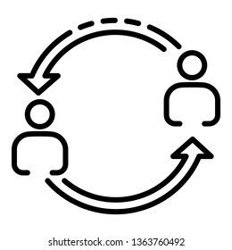 Help each other icon. Outline help each other vector icon for web design isolated on white background