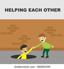 Help each other illustration concept