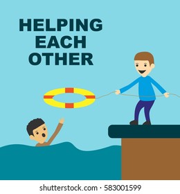 Help each other illustration concept