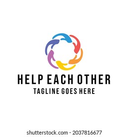 help each other Logo vector design. hand symbol icon graphic. community emblem for Company and business