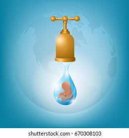 Help earth is help life, Save water save life, No water life can not be born concept, vector illustration background.