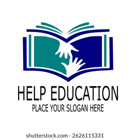 Ayuda a la ilustración de Plantilla de logotipo de educación