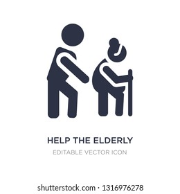 help the elderly icon on white background. Simple element illustration from People concept. help the elderly icon symbol design.