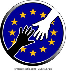 help in EU. vector illustration