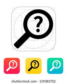 Help and FAQ search icon. Vector illustration.