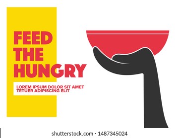 Help Feed a hungry child. Hunger Prevention. Charity Donation. Food sharing. Giving food for the poor and refugees. Charity and volunteer organizations feeding people.