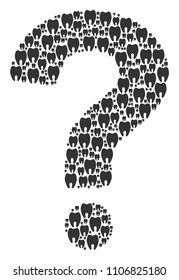 Help figure constructed from tooth elements. Vector tooth icons are composed into helpdesk figure.