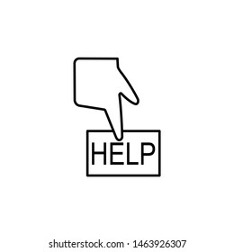 Help, finger, touch, clap icon. Element of corruption icon. Thin line icon on white background