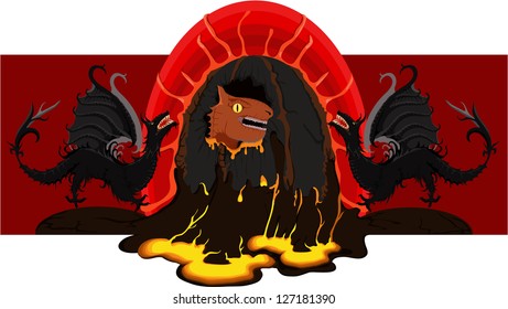 with the help of fire the newborn dragon hatches from egg