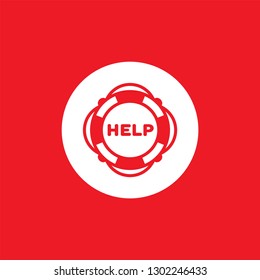 Help flat vector icon. Lifebuoy flat vector icon