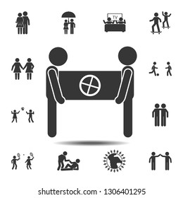 Help a friend, two people icon. Simple glyph, flat vector element of friendship icons set for UI and UX, website or mobile application
