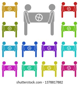 Help a friend, two people multi color icon. Simple glyph, flat vector of Friendship icons for UI and UX, website or mobile application