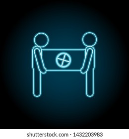 Help a friend, two people neon icon. Simple thin line, outline vector of Friendship icons for UI and UX, website or mobile application
