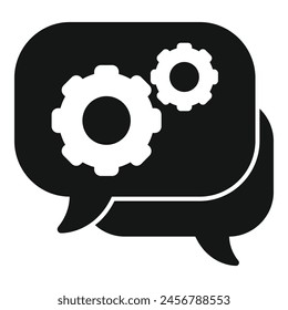 Help Gear Chat Support Symbol einfache Vektorgrafik. Online-Operator. Hilfe zu Botschaften