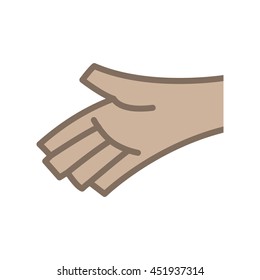 Help gesture concept represented by human hand icon. Isolated and flat illustration.