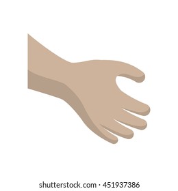 Help gesture concept represented by human hand icon. Isolated and flat illustration.