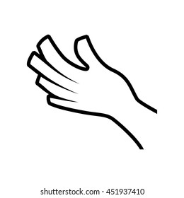 Help gesture concept represented by human hand icon. Isolated and flat illustration.