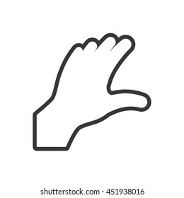 Help gesture concept represented by human hand icon. Isolated and flat illustration.