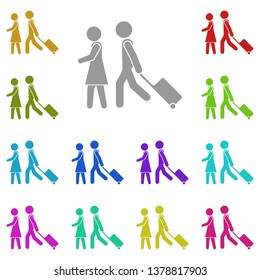 Help girlfriend multi color icon. Simple glyph, flat vector of Friendship icons for UI and UX, website or mobile application