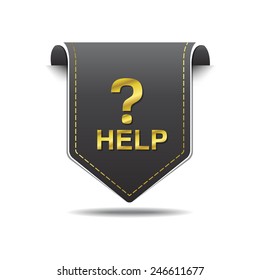 Help golden Vector Icon Design