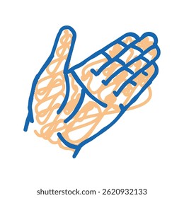 ajuda mão doodle ícone esboço vetor. ajuda mão sinal. símbolo isolado ilustração